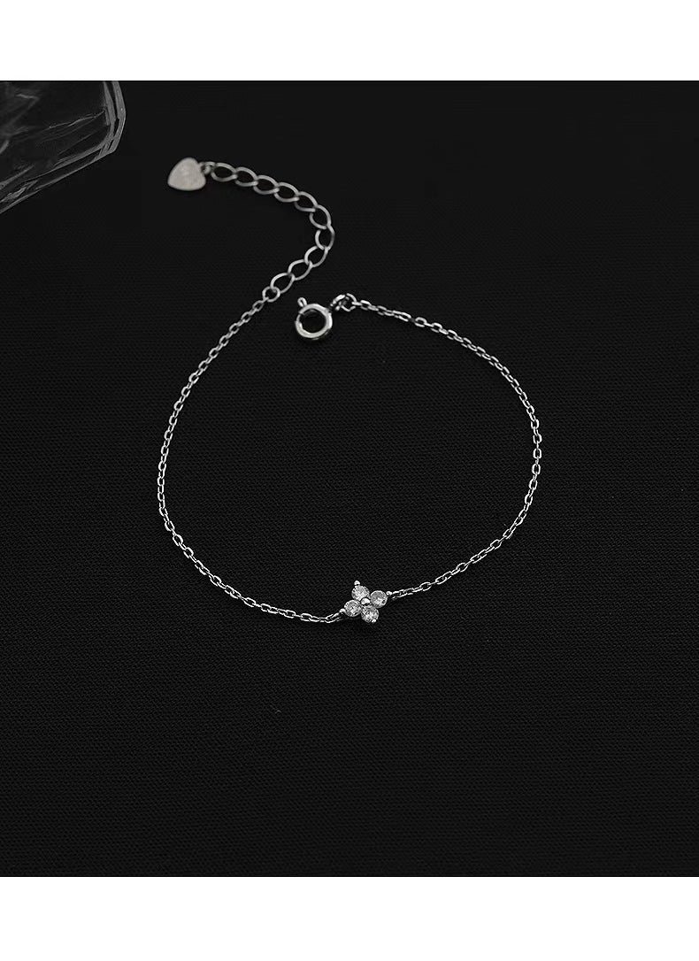 Leaf silver chain  bracelet