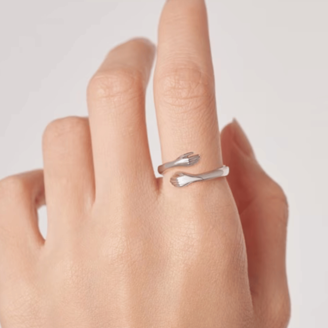 Silver Love Hug rings