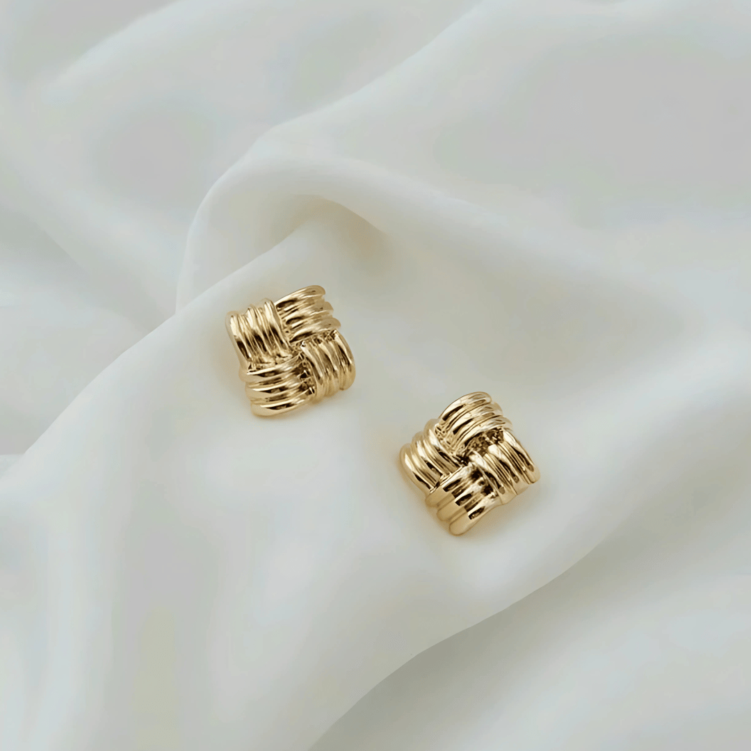 Square Shape Silver Stud Earring