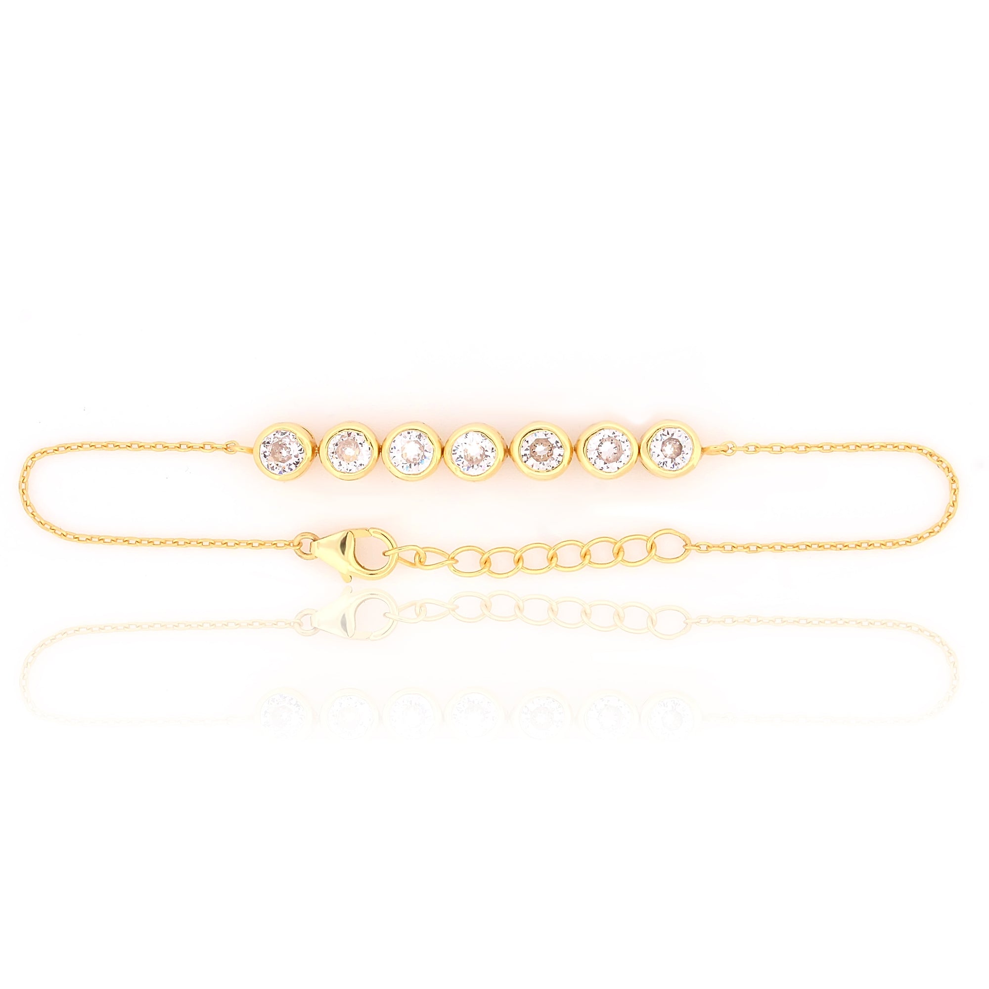 Elegant Silver Bracelet in Gold Polish