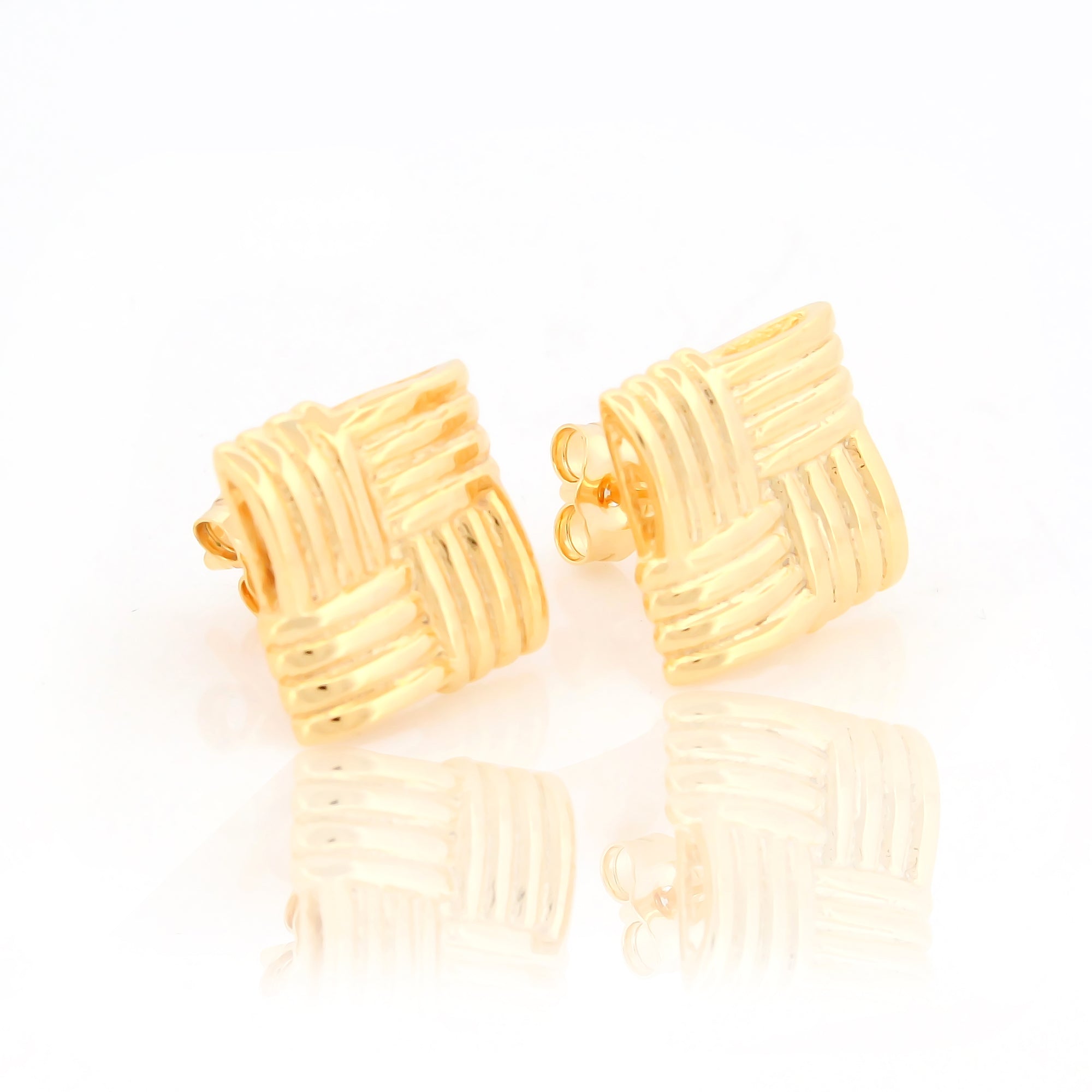 Square Shape Silver Stud Earring