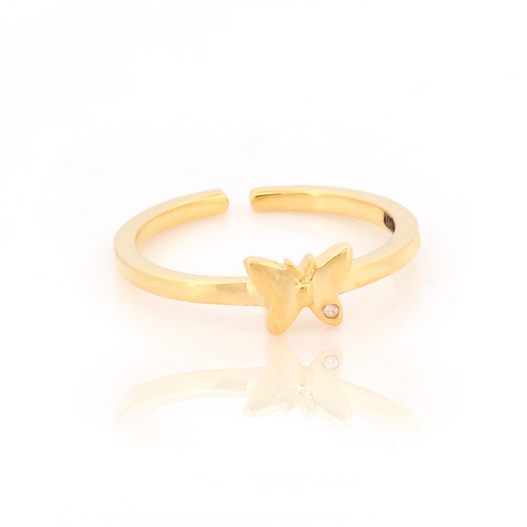 Butterfly shape Ring in Gold Polish