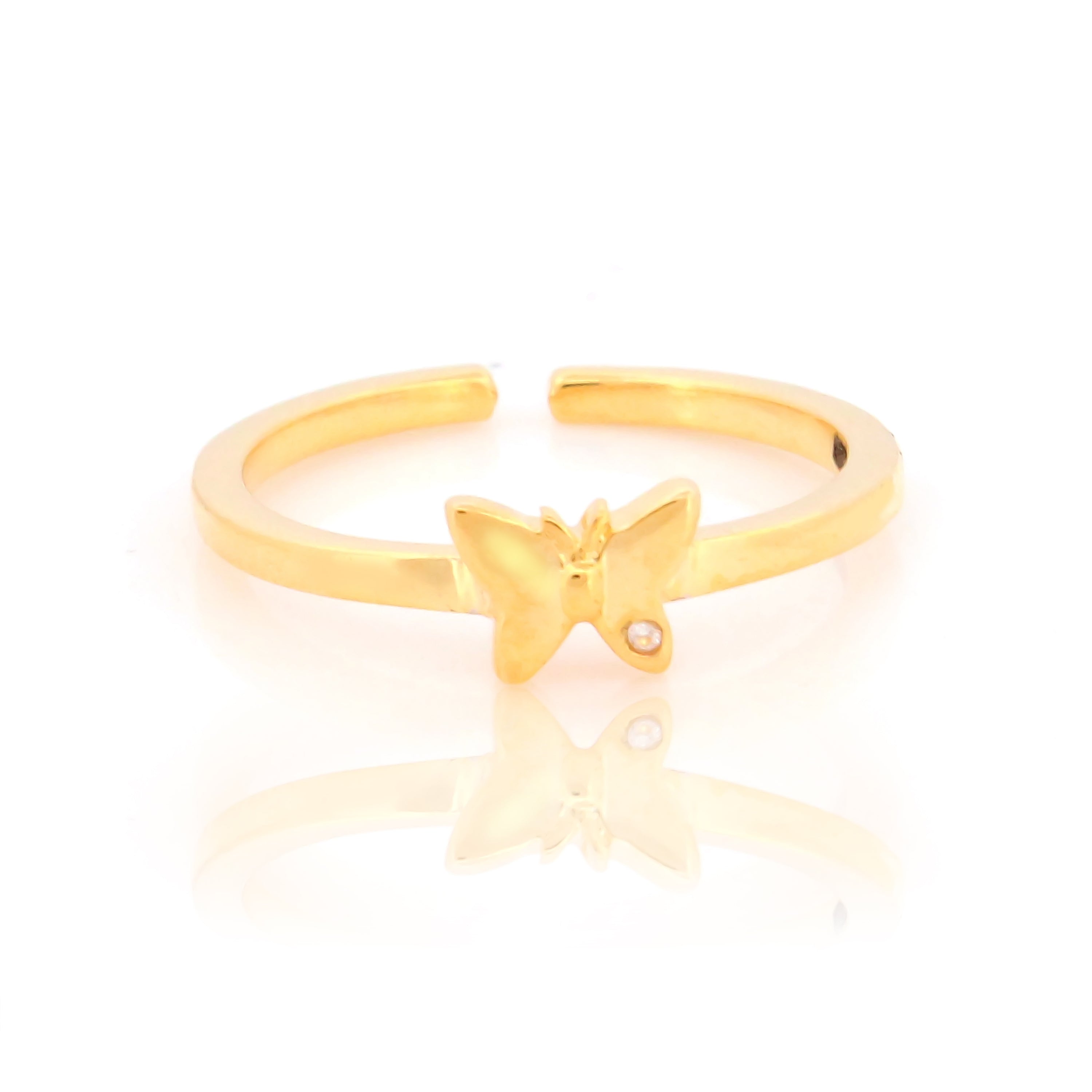 Butterfly shape Ring in Gold Polish