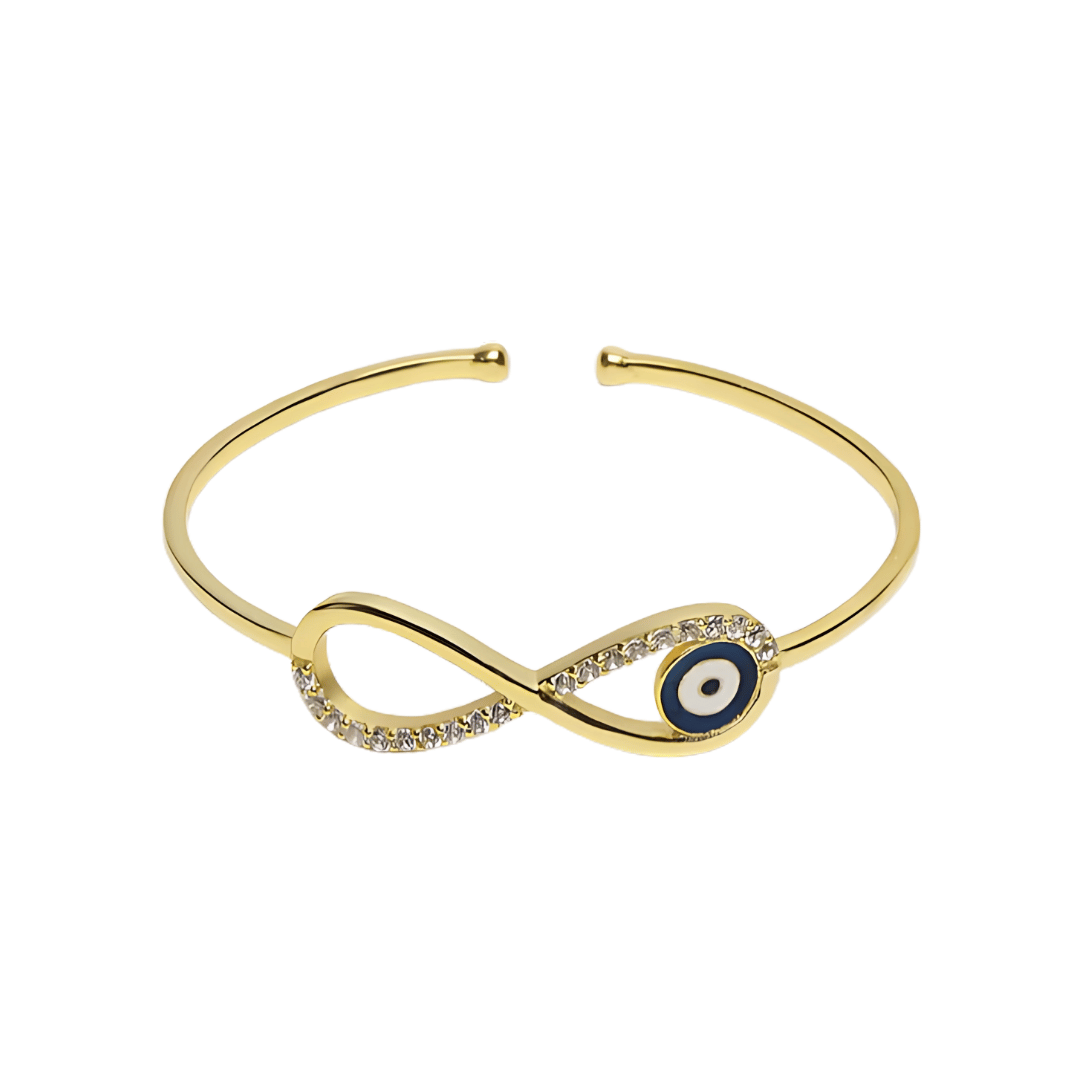 Evil Eye Infinity adjustable kada in gold polish