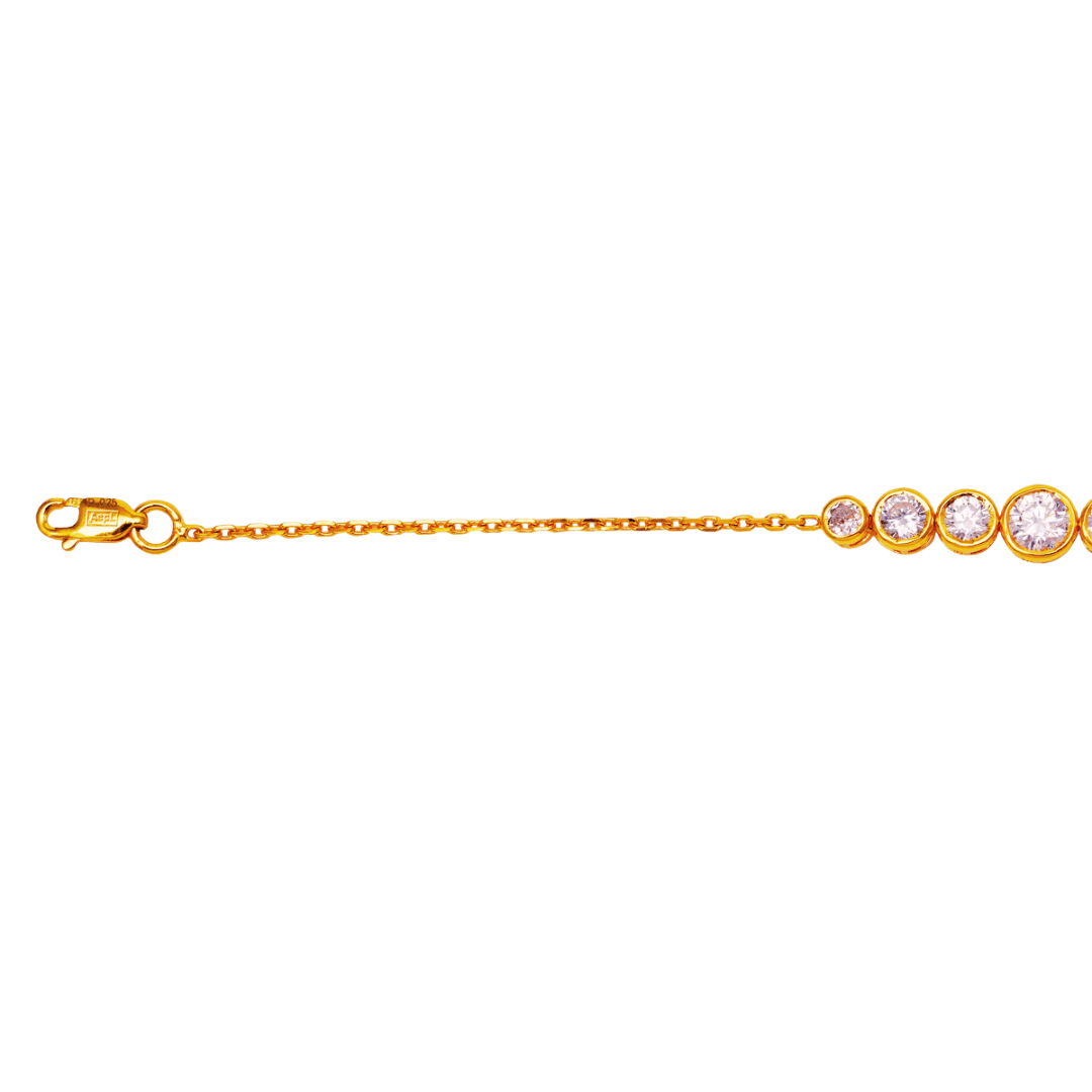 Elegant Silver Bracelet in Gold Polish